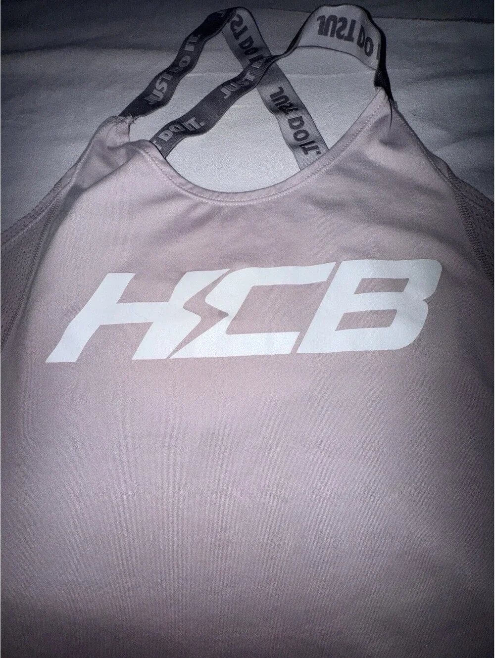 Nike Womens Dri FIT Racerback Tank Top Pink Athletic HCB Custom Boats Fishing